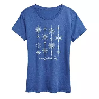 Женская футболка с рождественским рисунком Comfort & Joy Snow Licensed Character, цвет Heather Royal Blue