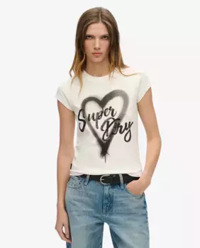 Женская футболка с рукавами реглан и панк-украшениями Superdry, белый