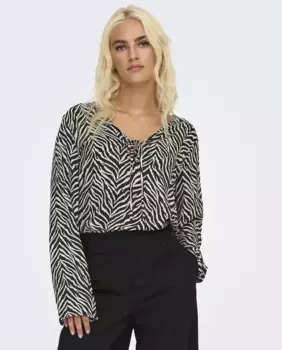 Женская футболка с струящимся принтом животных Only, черный