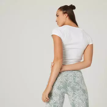 Женская футболка с V-образным вырезом - 500 белая DOMYOS, белый