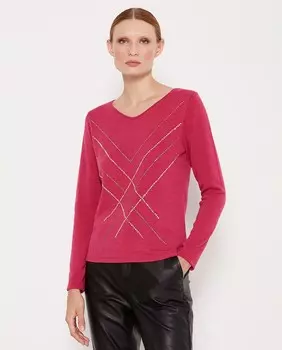 Женская футболка с V-образным вырезом Escorpion, розовый