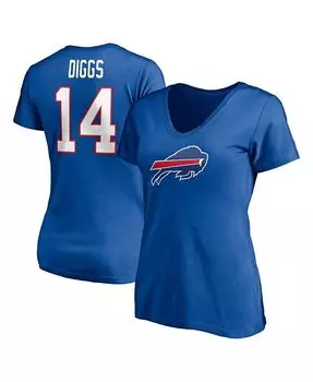 Женская футболка с v-образным вырезом и именем и номером игрока Stefon Diggs Royal Buffalo Bills Fanatics, синий