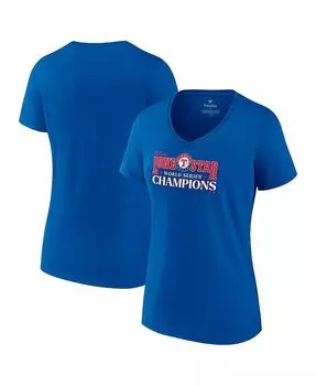 Женская футболка с v-образным вырезом и фирменным логотипом Royal Texas Rangers 2023 World Series Champions Hitting Streak Fanatics, синий