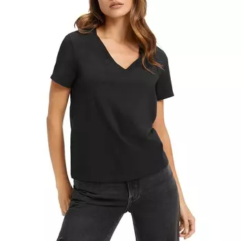 Женская футболка с V-образным вырезом и пуловером GOOD AMERICAN, черный