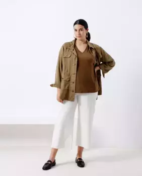 Женская футболка с V-образным вырезом и короткими рукавами Couchel, цвет 520 Kaki