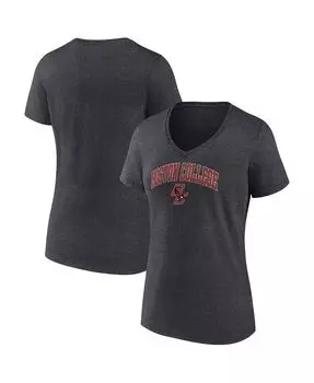 Женская футболка с v-образным вырезом и фирменным логотипом Heather Charcoal Boston College Eagles Evergreen Campus Fanatics