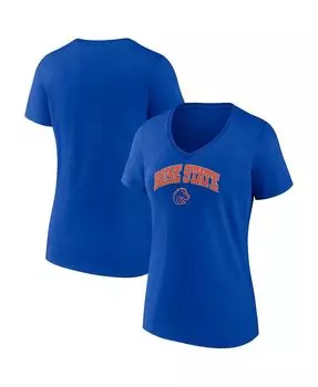 Женская футболка с v-образным вырезом и фирменным логотипом Royal Boise State Broncos Evergreen Campus Fanatics