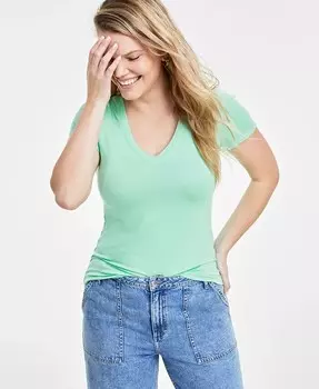 Женская футболка с v-образным вырезом из модала On 34th, зеленый