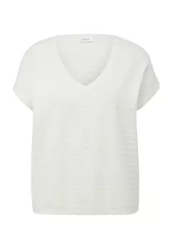 Женская футболка с V-образным вырезом s.Oliver, белый