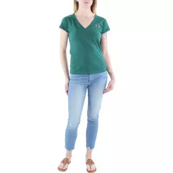 Женская футболка с V-образным вырезом True Religion, зеленый