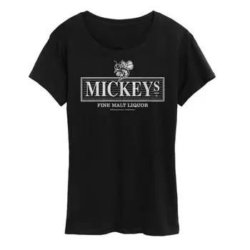 Женская футболка с винтажным логотипом Микки Мауса Licensed Character, черный
