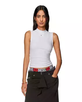 Женская футболка с воротником без рукавов Diesel, белый