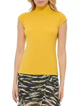 Женская футболка с воротником-стойкой из модальной смеси DKNY, цвет golden spice