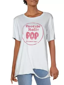 Женская футболка с вырезом и графическим принтом Recycled Karma, серый