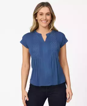 Женская футболка с вышивкой стразами Henley Cable & Gauge, синий