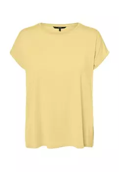 Женская футболка с закатанным краем VERO MODA, цвет 230095 Mellow Yel