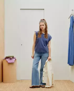 Женская футболка с заклепками без рукавов Green Coast, тёмно-синий