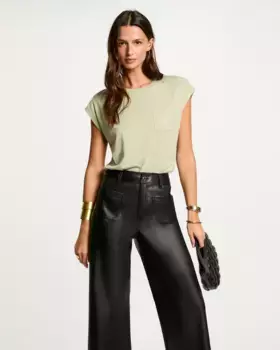 Женская футболка с заклепками и карманом Morgan, светло-зеленый