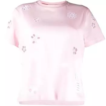 Женская футболка с заниженной линией плеча THOM BROWNE, розовый