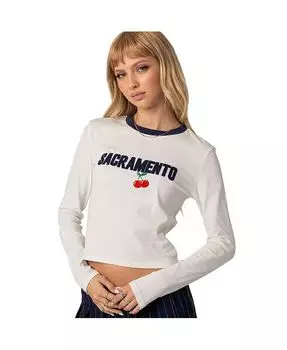 Женская футболка Сакраменто с вышивкой Edikted, белый