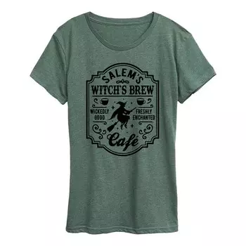 Женская футболка Salems Witchs Brew Cafe на Хэллоуин Licensed Character, зеленый