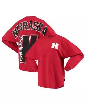 Женская футболка Scarlet Nebraska Huskers Loud n Proud Spirit Jersey, красный