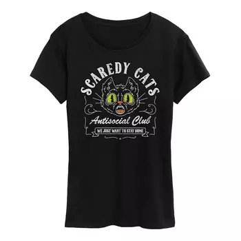 Женская футболка Scary Cats Halloween Licensed Character, черный