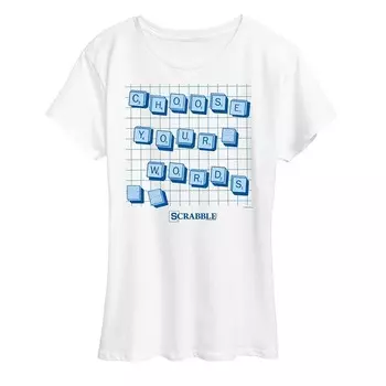 Женская футболка Scrabble Choose Your Words Licensed Character, белый
