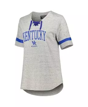 Женская футболка серого цвета Kentucky Wildcats на шнуровке больших размеров для женщин Profile