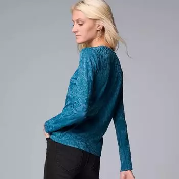 Женская футболка Simply Vera Vera Wang с круглым вырезом и длинными рукавами Simply Vera Vera Wang