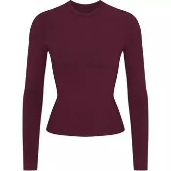 Женская футболка SKIMS, цвет: темно-ягодный/темно-ягодно-красный