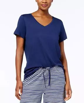 Женская футболка Sleepwell Solid S/S с V-образным вырезом и технологией терморегуляции Hue, синий