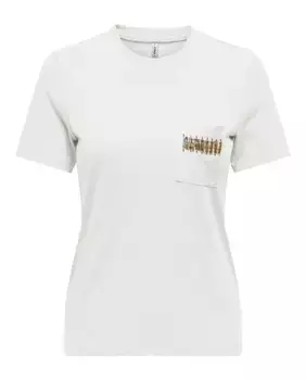 Женская футболка Slim Fit с коротким рукавом Only, белый