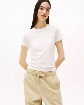 Женская футболка slim fit с коротким рукавом Tommy Jeans, цвет Crudo