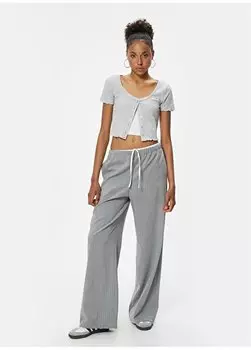 Женская футболка Snow Melange с U-образным вырезом 4SAL11008IK Koton