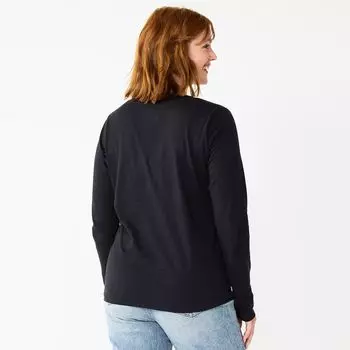 Женская футболка Sonoma Goods For Life на каждый день с v-образным вырезом и длинными рукавами Sonoma Goods For Life, белый