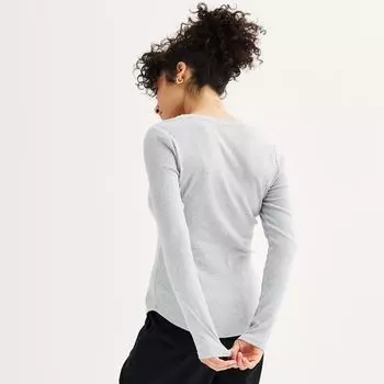 Женская футболка Sonoma Goods For Life в рубчик с длинными рукавами Sonoma Goods For Life