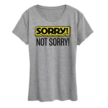 Женская футболка "Sorry not sorry" с принтом Hasbro, серый