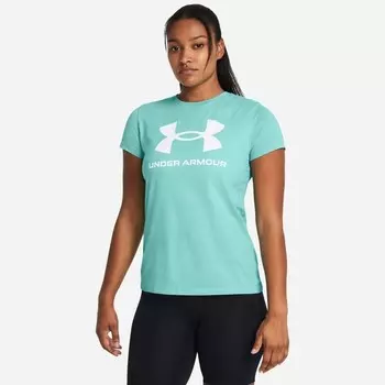 Женская футболка спортивного стиля с графикой Under Armour, бирюзовый
