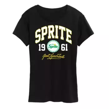 Женская футболка Sprite Collegiate с принтом Licensed Character, черный