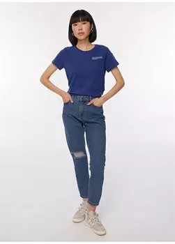 Женская футболка стандартного кроя цвета индиго с круглым вырезом K-Metis-Y Aeropostale, индиго