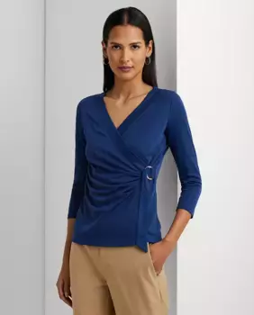 Женская футболка стретч-трикотажа Lauren Ralph Lauren, синий