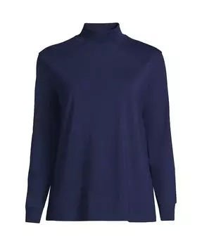 Женская футболка Super T с длинными рукавами Lands' End, цвет Deep sea navy