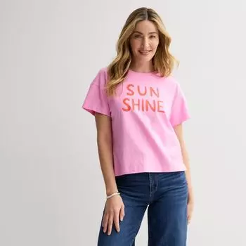 Женская футболка свободного кроя с графическим принтом Sonoma Goods For Life, цвет pink sunshine