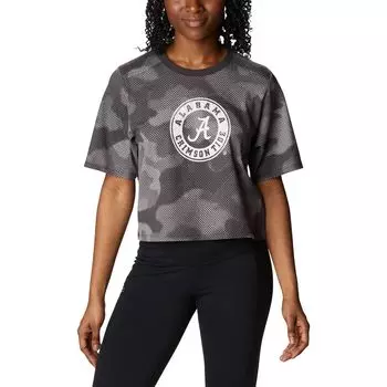 Женская футболка свободного кроя с камуфляжным принтом Columbia Grey/Black Alabama Crimson Tide Park