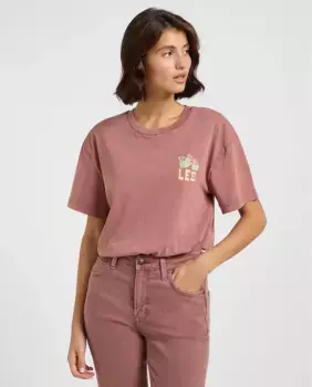 Женская футболка свободного кроя с короткими рукавами Lee, красный