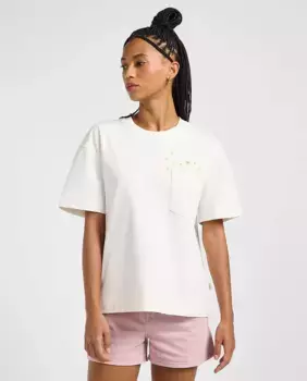 Женская футболка свободного кроя с короткими рукавами Lee, белый