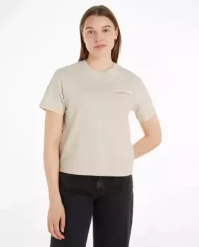 Женская футболка свободного кроя с короткими рукавами Tommy Jeans, бежевый