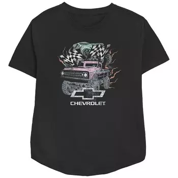 Женская футболка свободного кроя с рисунком Chevrolet Pastel Monster Trucks Licensed Character, черный
