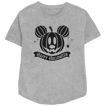 Женская футболка свободного кроя с рисунком Disney's Mickey Mouse Jack O Lantern Happy Halloween, цвет Athletic Heather